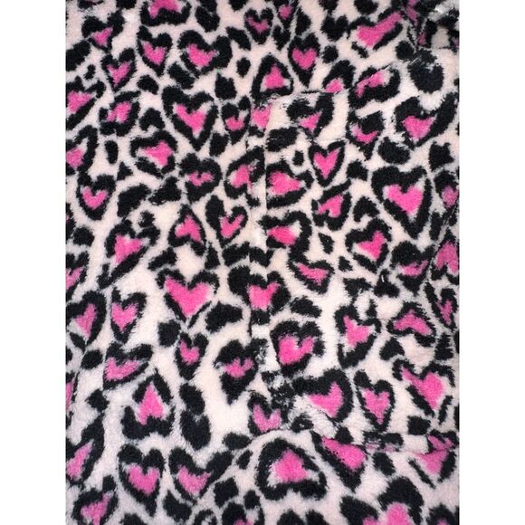 Victoria's Secret Pink Leopard Heart Print Cozy Fleece Robe‎ NWT - Picture 3 of 9